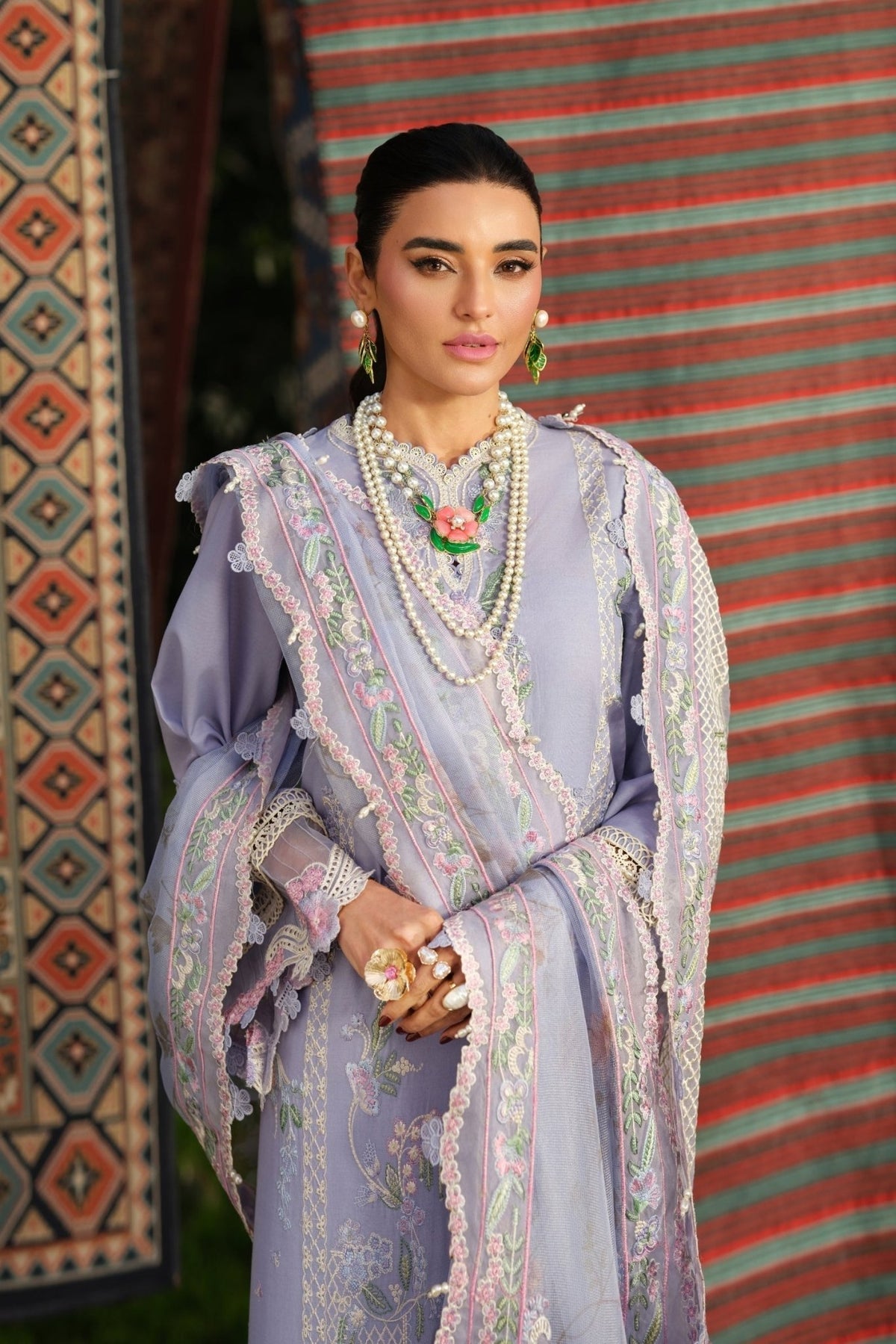Maryam Hussain | Luxury Lawn 26 | Jasmine-Brand:Maryam Hussain-Type:Ladies Clothes - House of Maryam- Buy in UK, USA
