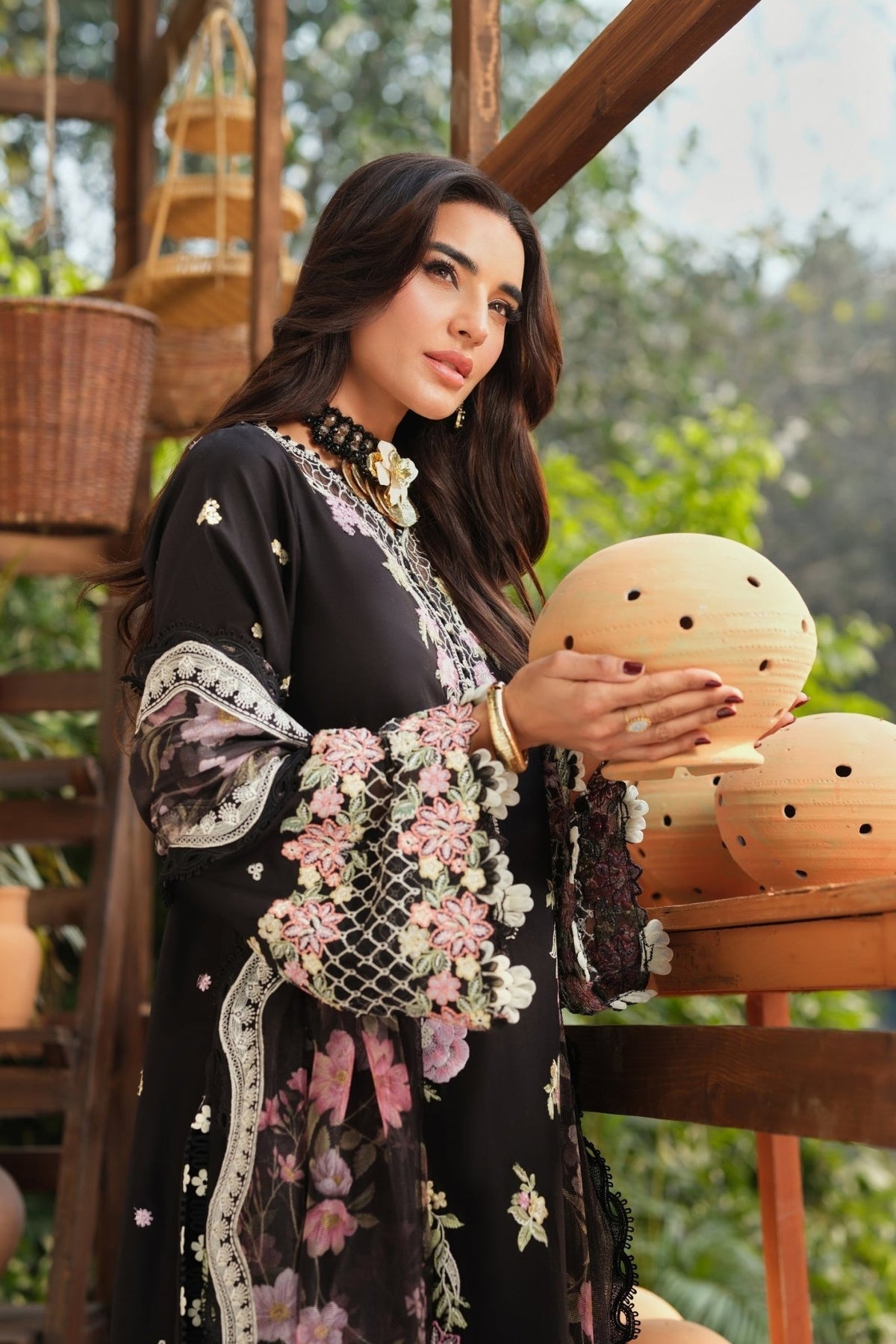 Maryam Hussain | Luxury Lawn 26 | Noir-Brand:Maryam Hussain-Type:Ladies Clothes - House of Maryam- Buy in UK, USA