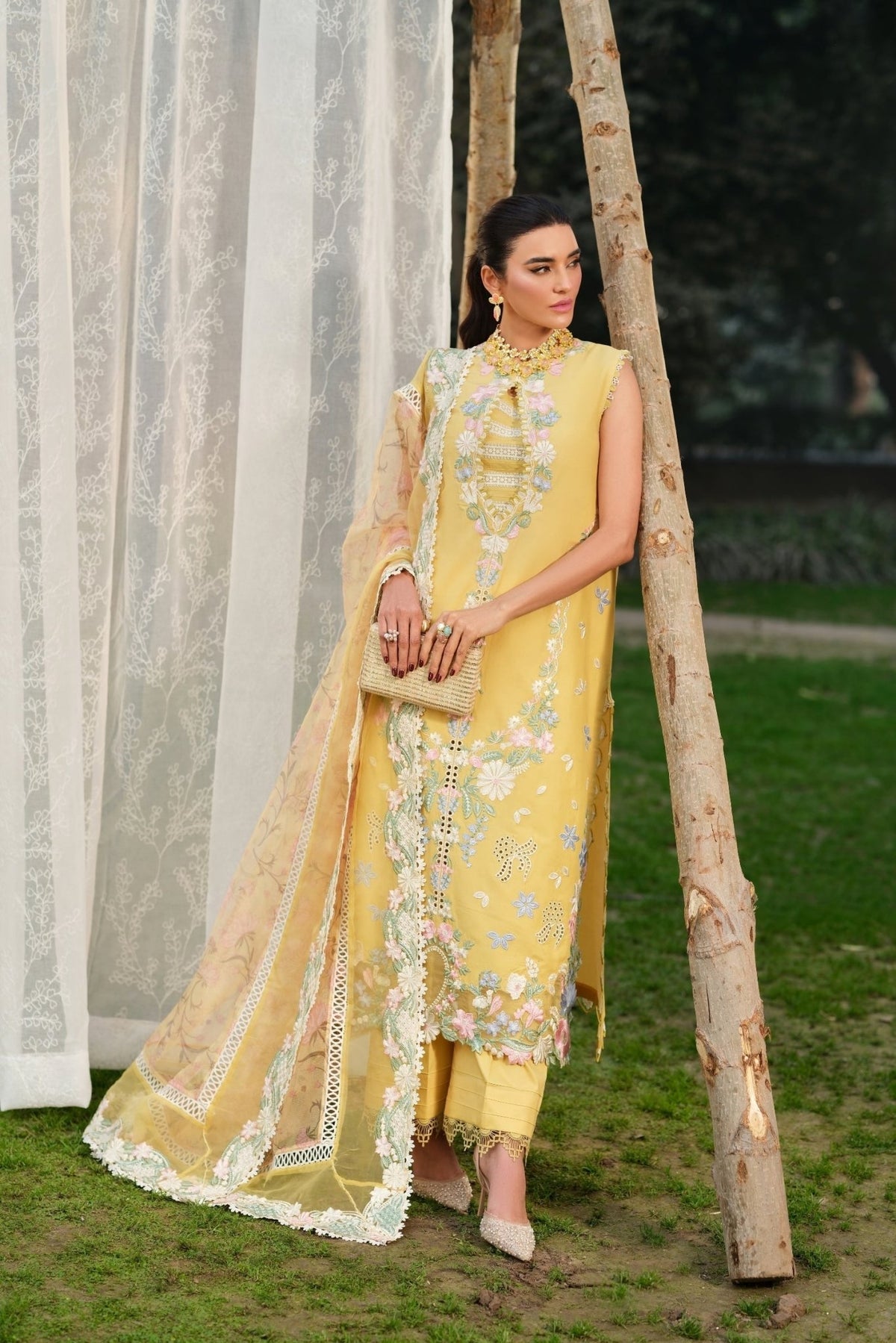 Maryam Hussain | Luxury Lawn 26 | Sunflower-Brand:Maryam Hussain-Type:Ladies Clothes - House of Maryam- Buy in UK, USA