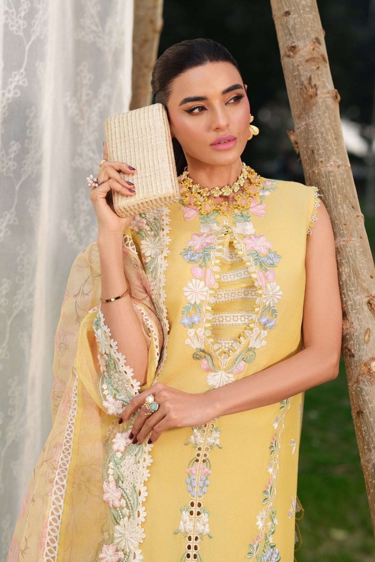 Maryam Hussain | Luxury Lawn 26 | Sunflower-Brand:Maryam Hussain-Type:Ladies Clothes - House of Maryam- Buy in UK, USA