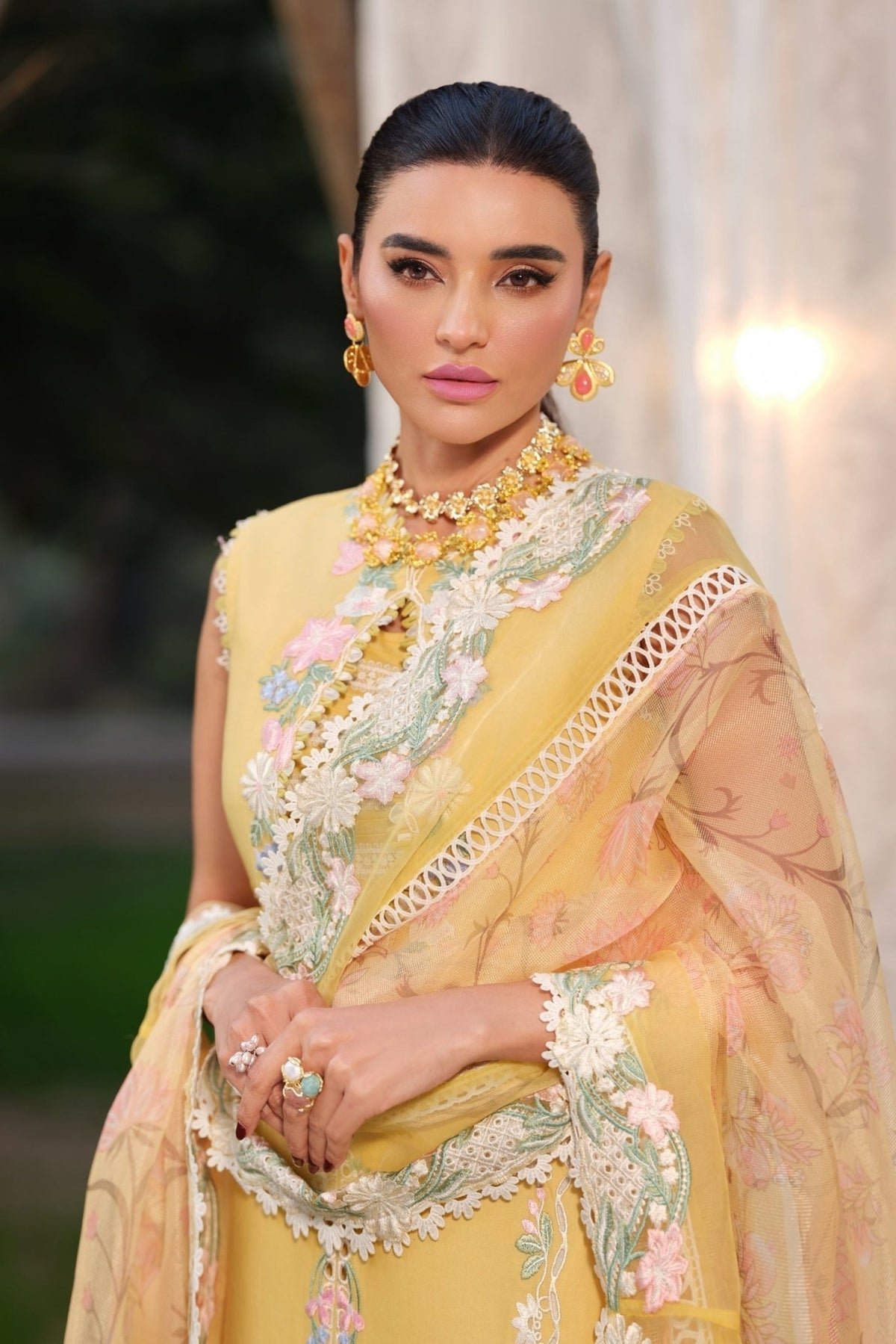 Maryam Hussain | Luxury Lawn 26 | Sunflower-Brand:Maryam Hussain-Type:Ladies Clothes - House of Maryam- Buy in UK, USA