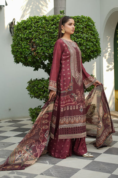 Maryams | Lawn Edit 26 | Bloom-Brand:Maryams-Type:Ladies Clothes-Maroon-Lawn-House of Maryam- Buy in UK, USA