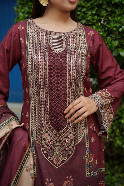 Maryams | Lawn Edit 26 | Bloom-Brand:Maryams-Type:Ladies Clothes-Maroon-Lawn-House of Maryam- Buy in UK, USA