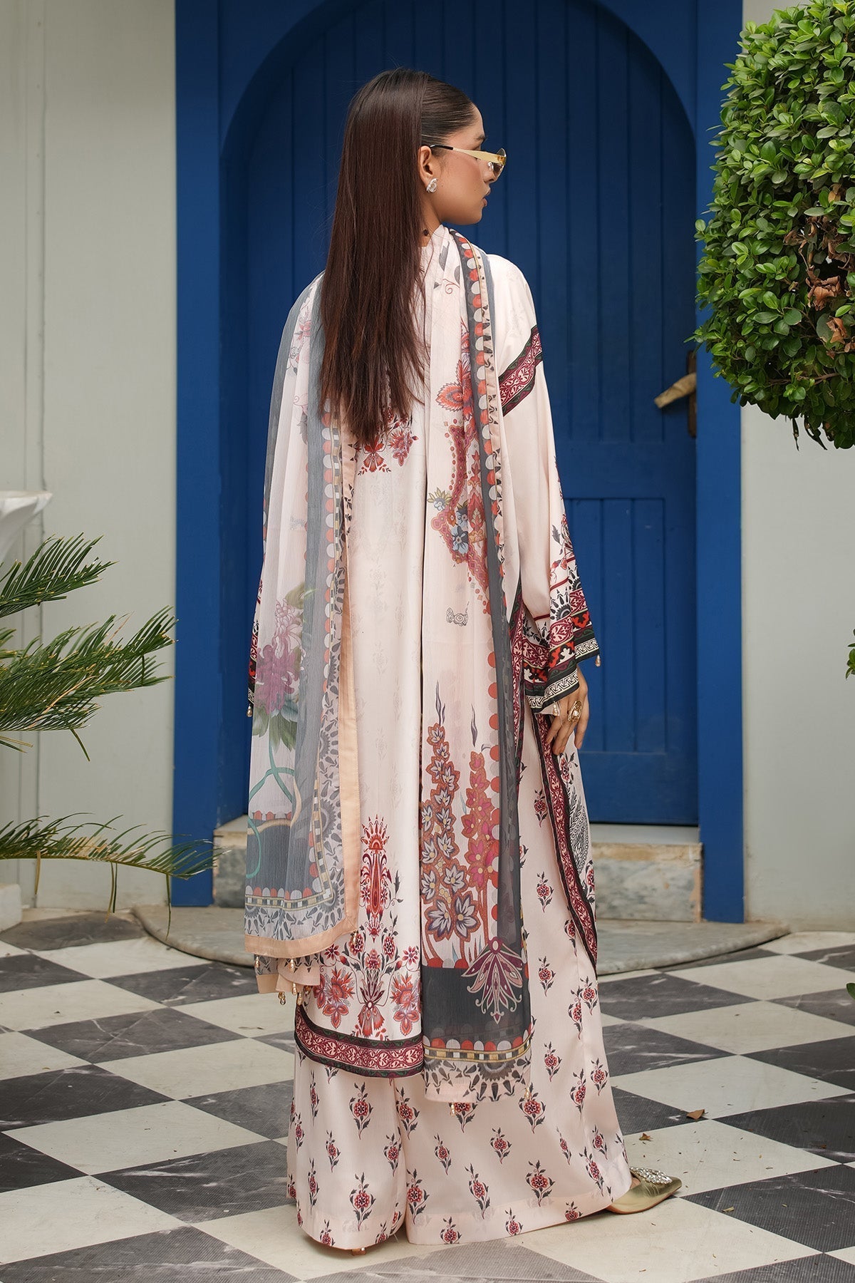 Maryams | Lawn Edit 26 | Iris-Brand:Maryams-Type:Ladies Clothes-Off White-Lawn-House of Maryam- Buy in UK, USA