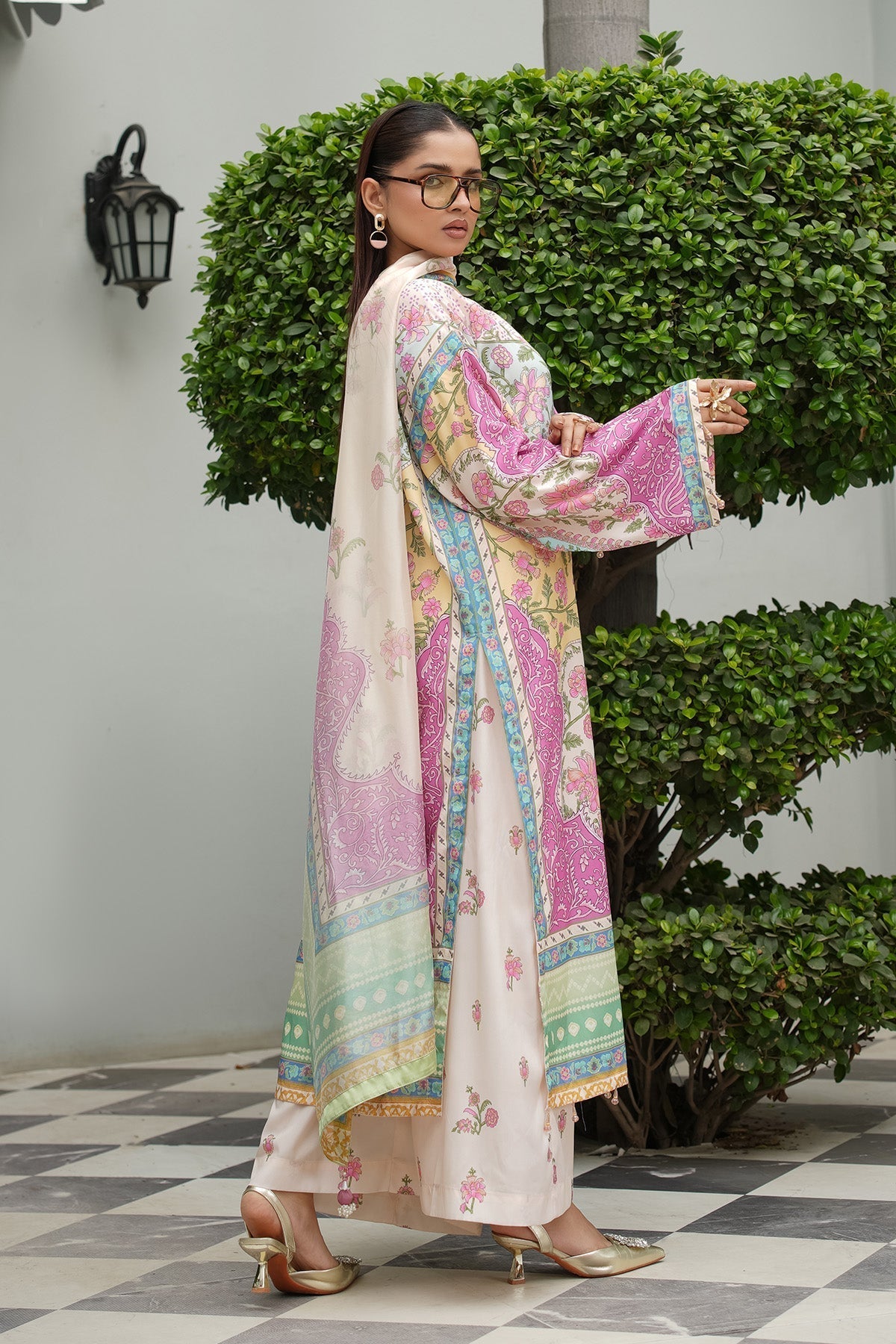 Maryams | Lawn Edit 26 | Lily-Brand:Maryams-Type:Ladies Clothes-Off White-Lawn-House of Maryam- Buy in UK, USA