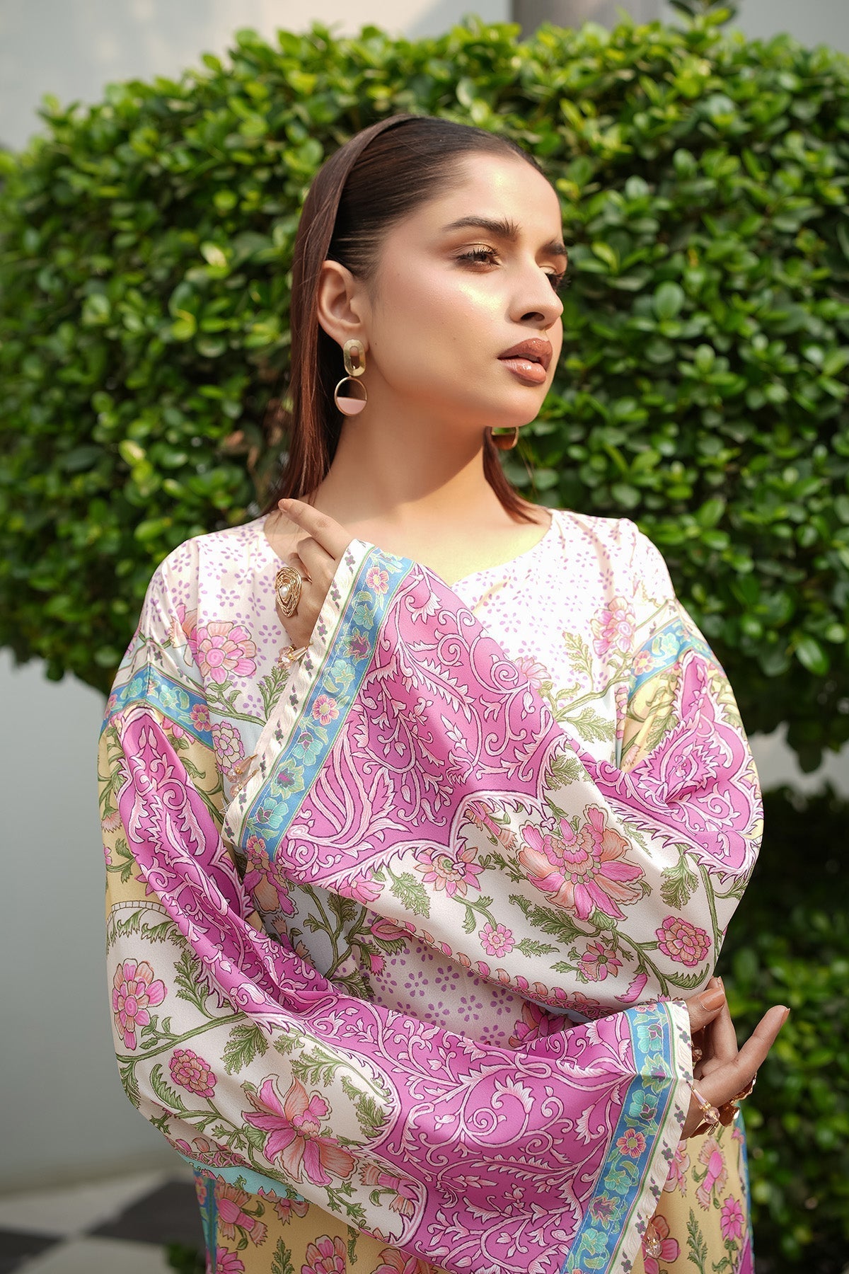 Maryams | Lawn Edit 26 | Lily-Brand:Maryams-Type:Ladies Clothes-Off White-Lawn-House of Maryam- Buy in UK, USA