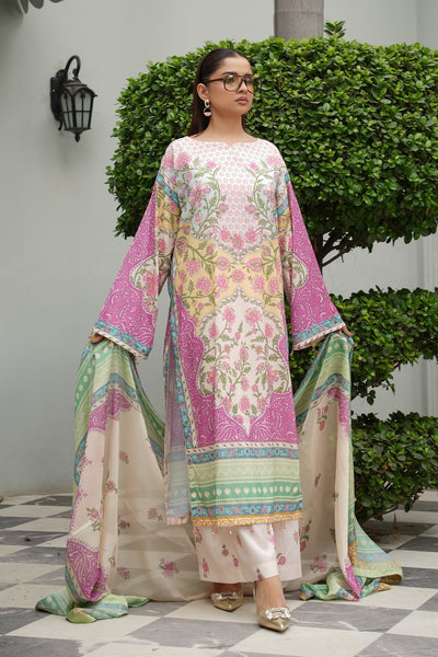 Maryams | Lawn Edit 26 | Lily-Brand:Maryams-Type:Ladies Clothes-Off White-Lawn-House of Maryam- Buy in UK, USA