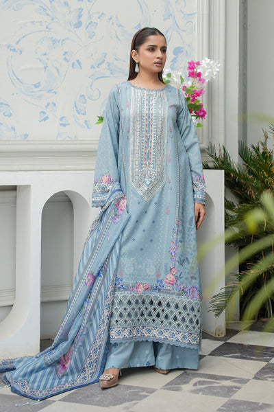Maryams | Lawn Edit 26 | Petal-Brand:Maryams-Type:Ladies Clothes-Ice Blue-Lawn-House of Maryam- Buy in UK, USA
