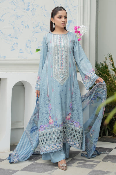 Maryams | Lawn Edit 26 | Petal-Brand:Maryams-Type:Ladies Clothes-Ice Blue-Lawn-House of Maryam- Buy in UK, USA