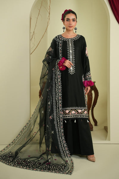 Maryams | Summer Bloom | Flora-Brand:Maryams-Type:Ladies Clothes-Black-Cotton-House of Maryam- Buy in UK, USA