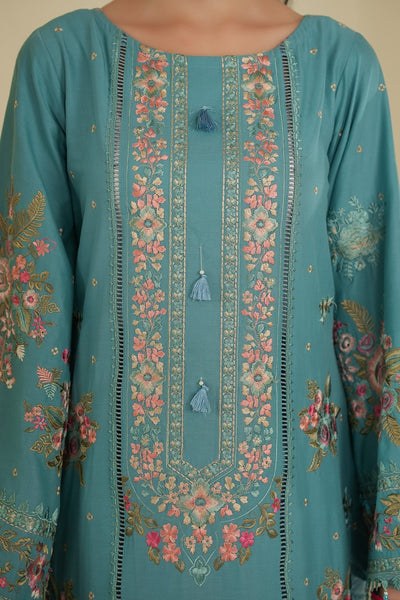 Maryams | Summer Bloom | Muse-Brand:Maryams-Type:Ladies Clothes-Ice Blue-Cotton-House of Maryam- Buy in UK, USA