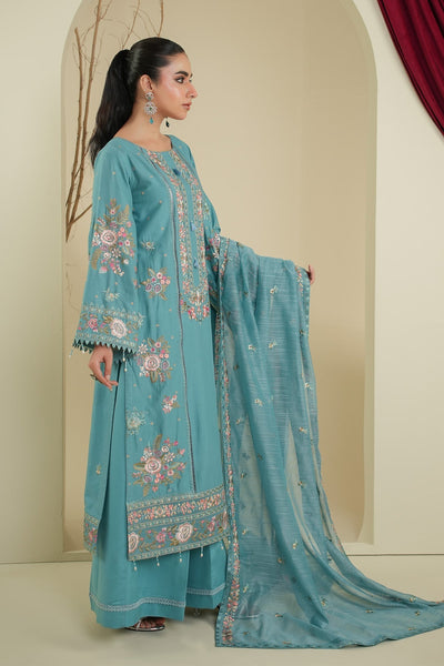 Maryams | Summer Bloom | Muse-Brand:Maryams-Type:Ladies Clothes-Ice Blue-Cotton-House of Maryam- Buy in UK, USA