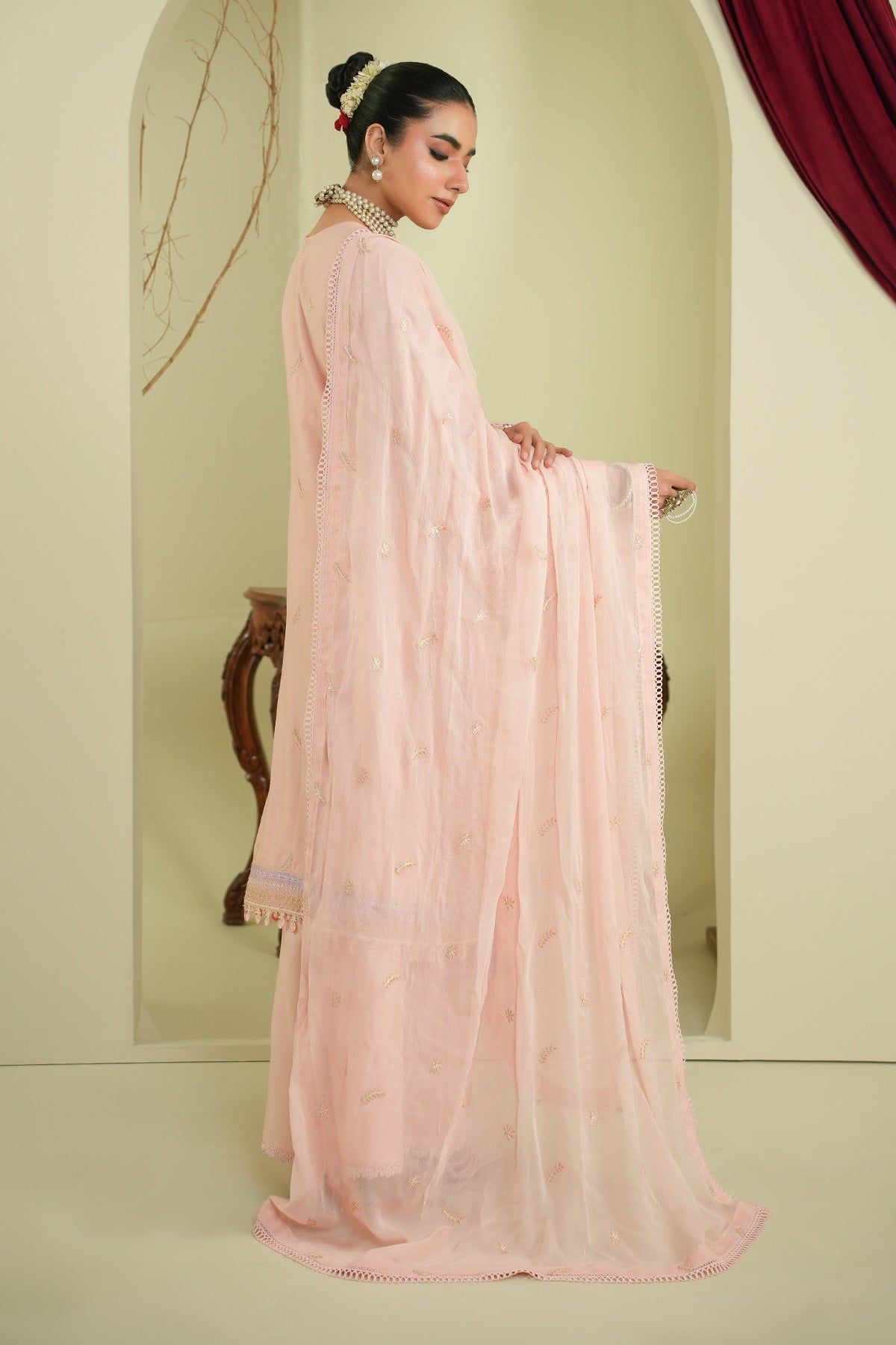 Maryams | Summer Bloom | Serene-Brand:Maryams-Type:Ladies Clothes-Pale Pink-Cotton-House of Maryam- Buy in UK, USA