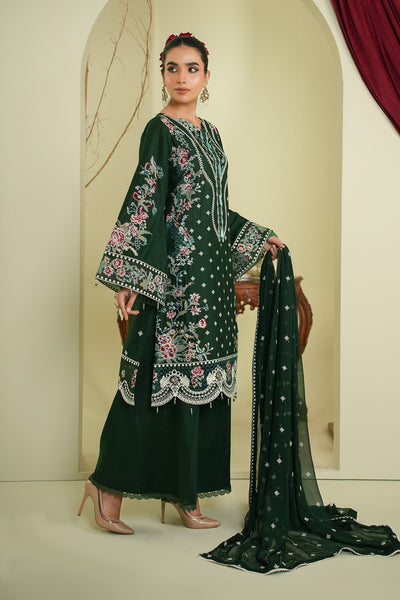 Maryams | Summer Bloom | Veil-Brand:Maryams-Type:Ladies Clothes-Dark Green-Cotton-House of Maryam- Buy in UK, USA