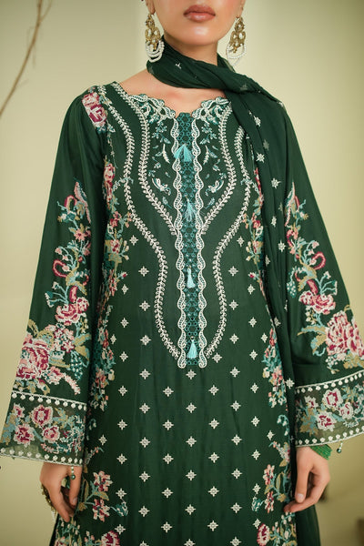 Maryams | Summer Bloom | Veil-Brand:Maryams-Type:Ladies Clothes-Dark Green-Cotton-House of Maryam- Buy in UK, USA