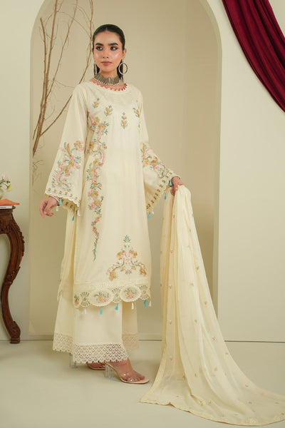 Maryams | Summer Bloom | Willow-Brand:Maryams-Type:Ladies Clothes-Ivory-Cotton-House of Maryam- Buy in UK, USA