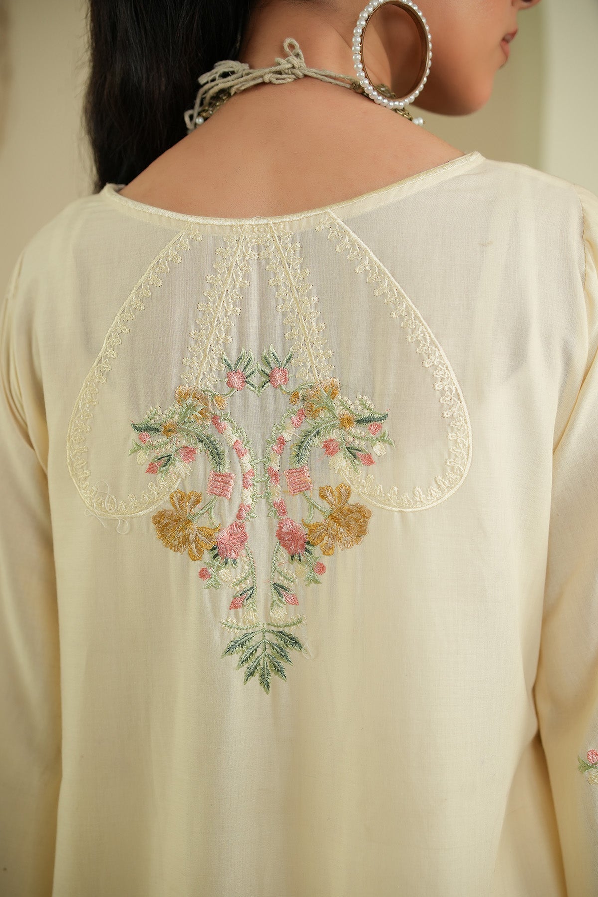 Maryams | Summer Bloom | Willow-Brand:Maryams-Type:Ladies Clothes-Ivory-Cotton-House of Maryam- Buy in UK, USA