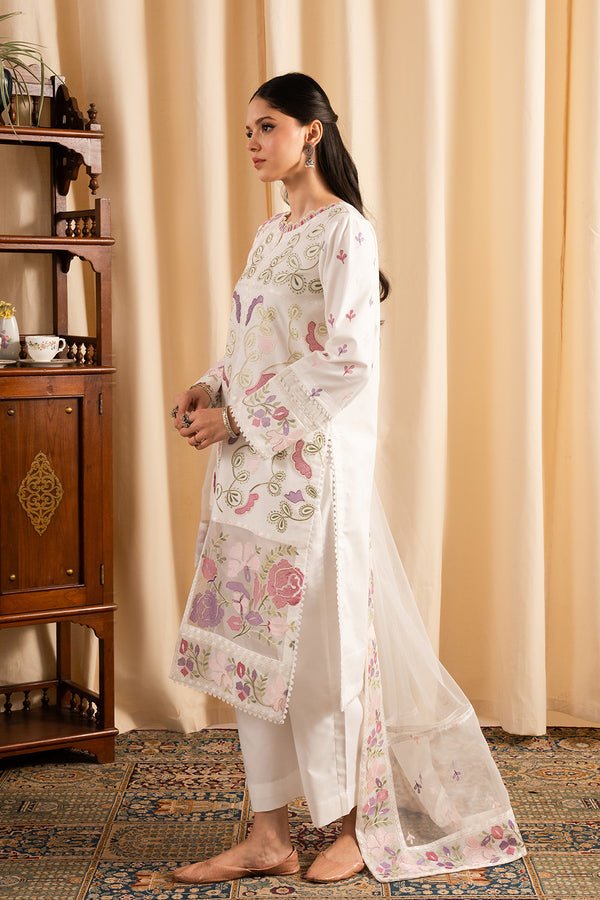 Maryum N Maria | Dali Luxe | CECILIA - MS50294-Brand:Maryum N Maria-Type:Ladies Clothes-White-Lawn-House of Maryam- Buy in UK, USA