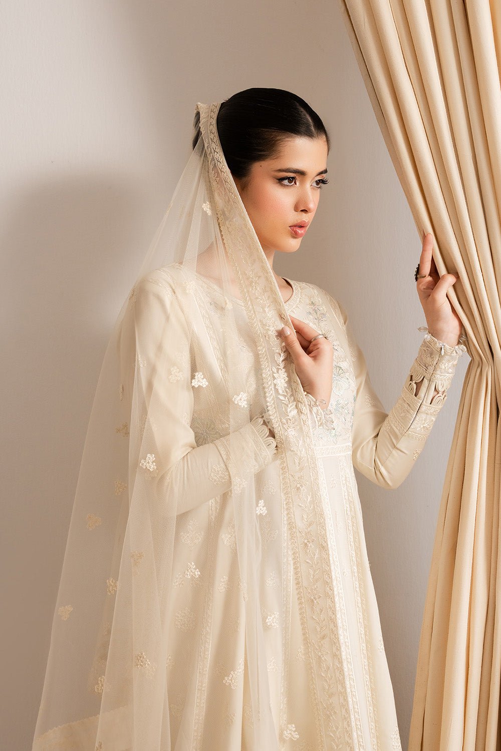 Maryum N Maria | Dali Luxe | JULIETTE - MS50287-Brand:Maryum N Maria-Type:Ladies Clothes-Off White-Lawn-House of Maryam- Buy in UK, USA