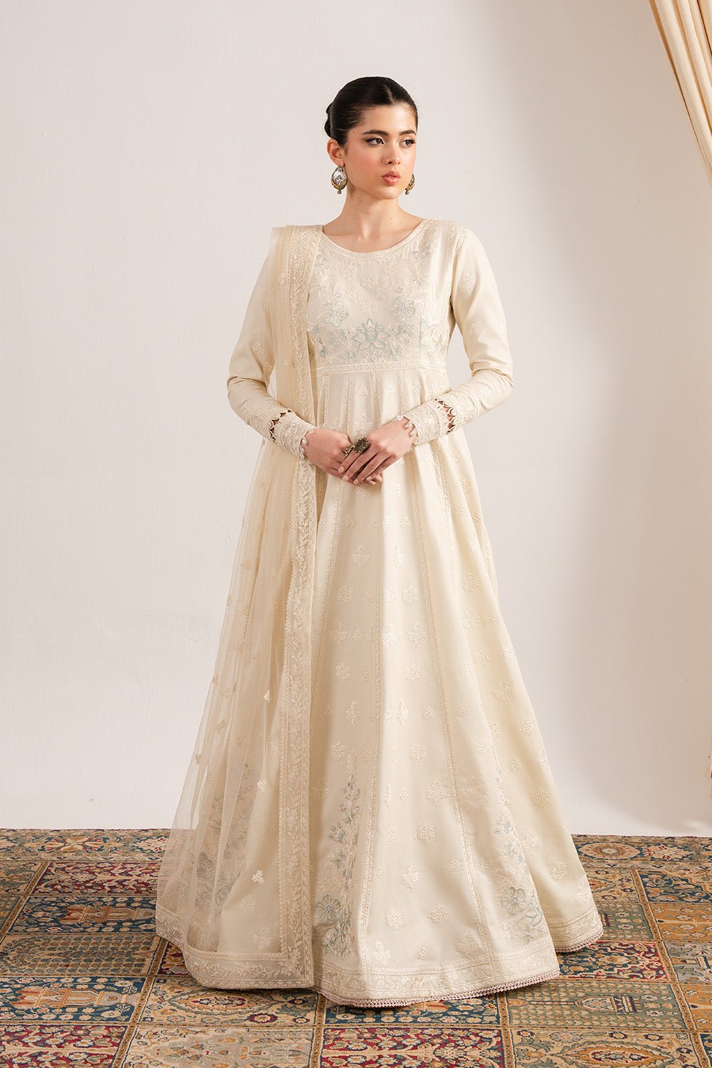 Maryum N Maria | Dali Luxe | JULIETTE - MS50287-Brand:Maryum N Maria-Type:Ladies Clothes-Off White-Lawn-House of Maryam- Buy in UK, USA