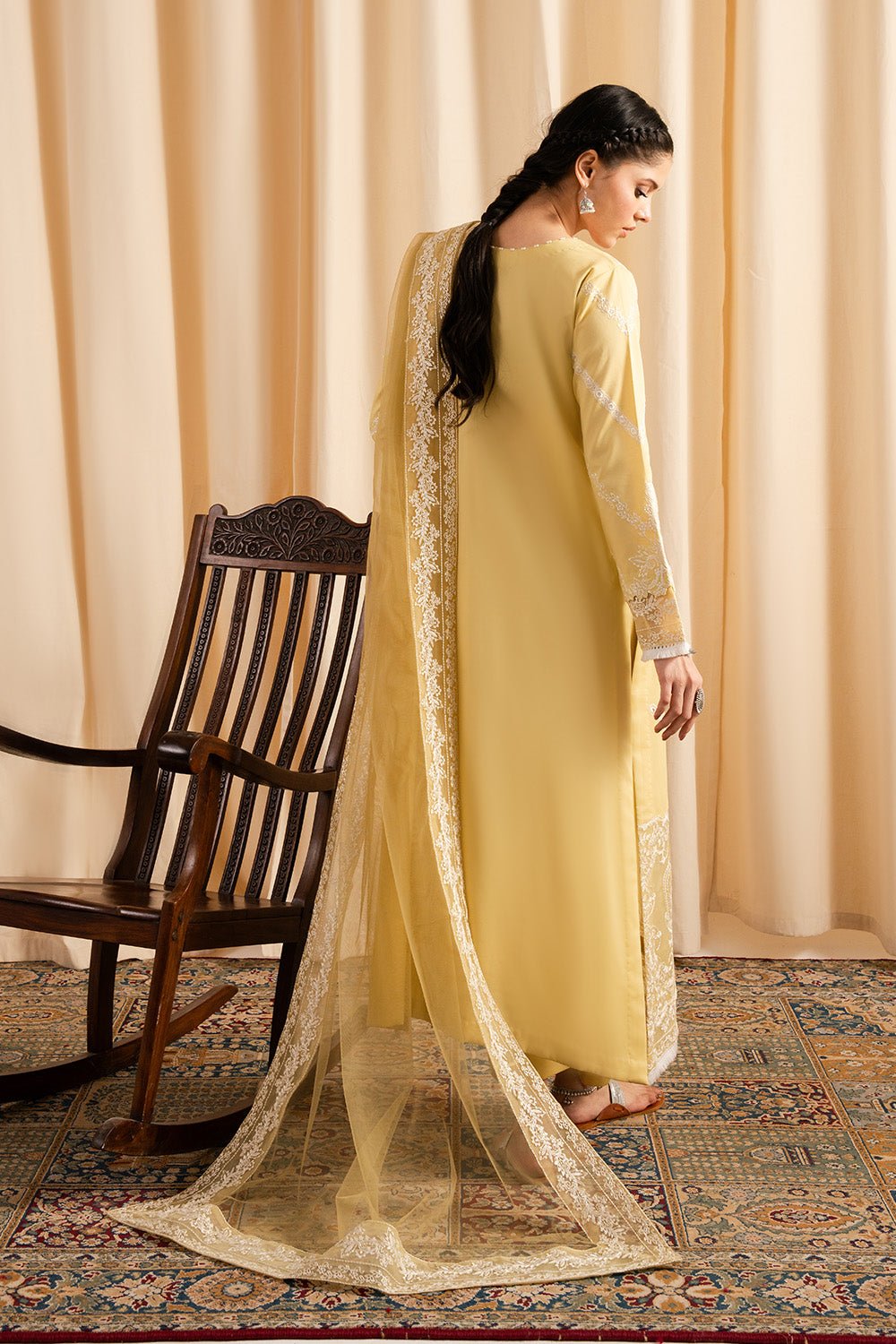 Maryum N Maria | Dali Luxe | JUNE - MS50297-Brand:Maryum N Maria-Type:Ladies Clothes-Yellow-Lawn-House of Maryam- Buy in UK, USA