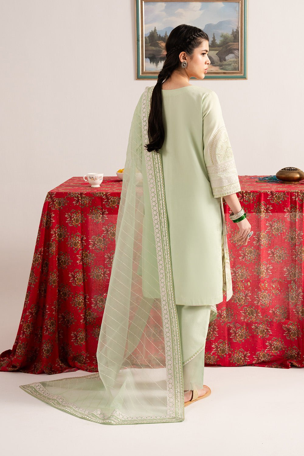 Maryum N Maria | Dali Luxe | LANA - MS50291-Brand:Maryum N Maria-Type:Ladies Clothes-Mint Green-Lawn-House of Maryam- Buy in UK, USA