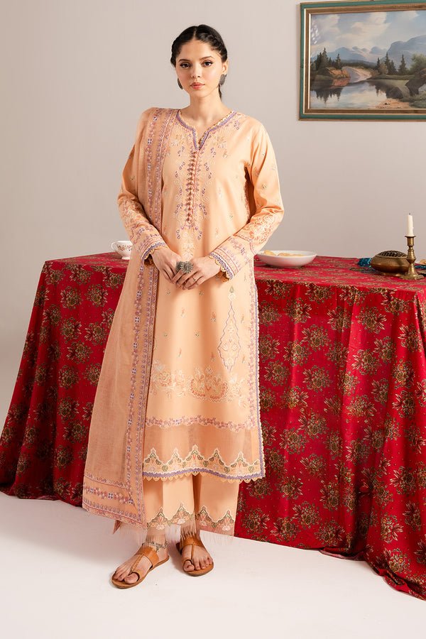 Maryum N Maria | Dali Luxe | ODETTE - MS50293-Brand:Maryum N Maria-Type:Ladies Clothes-Peach-Lawn-House of Maryam- Buy in UK, USA
