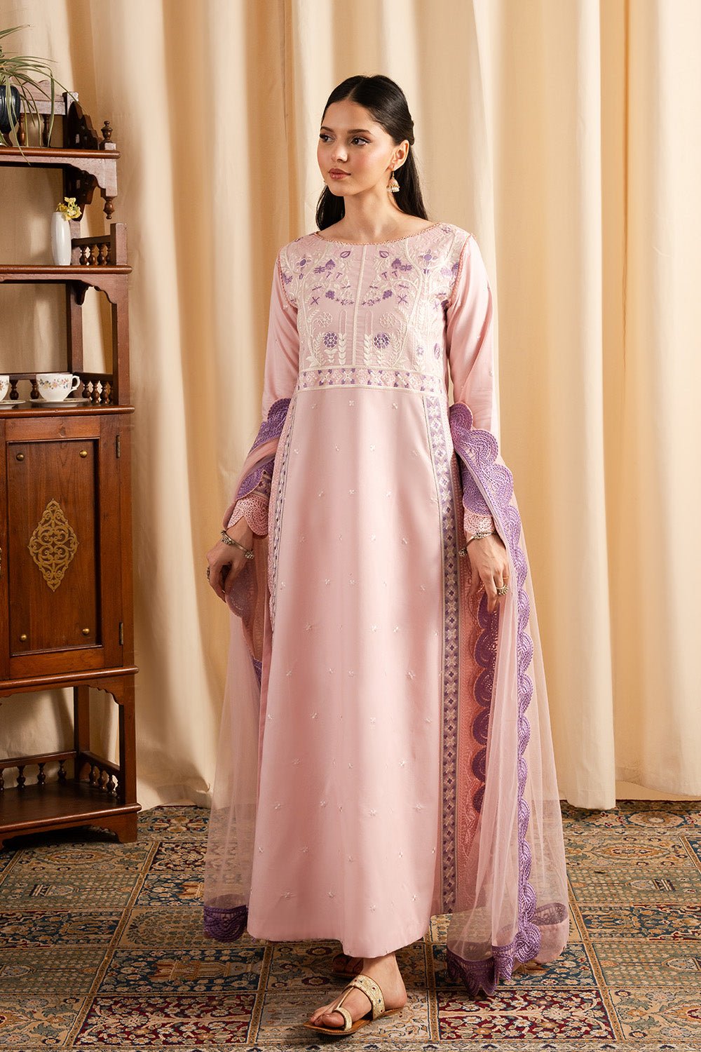 Maryum N Maria | Dali Luxe | SAKURA - MS50296-Brand:Maryum N Maria-Type:Ladies Clothes-Pink-Lawn-House of Maryam- Buy in UK, USA