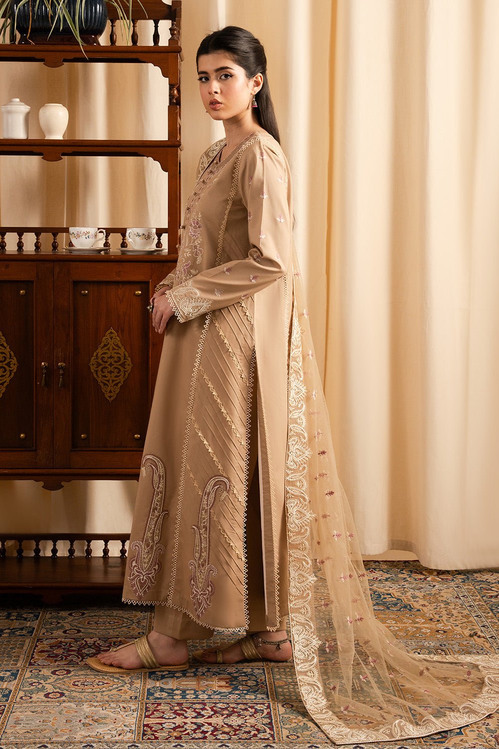 Maryum N Maria | Dali Luxe | SOFIA - MS50295-Brand:Maryum N Maria-Type:Ladies Clothes-Coffee-Lawn-House of Maryam- Buy in UK, USA