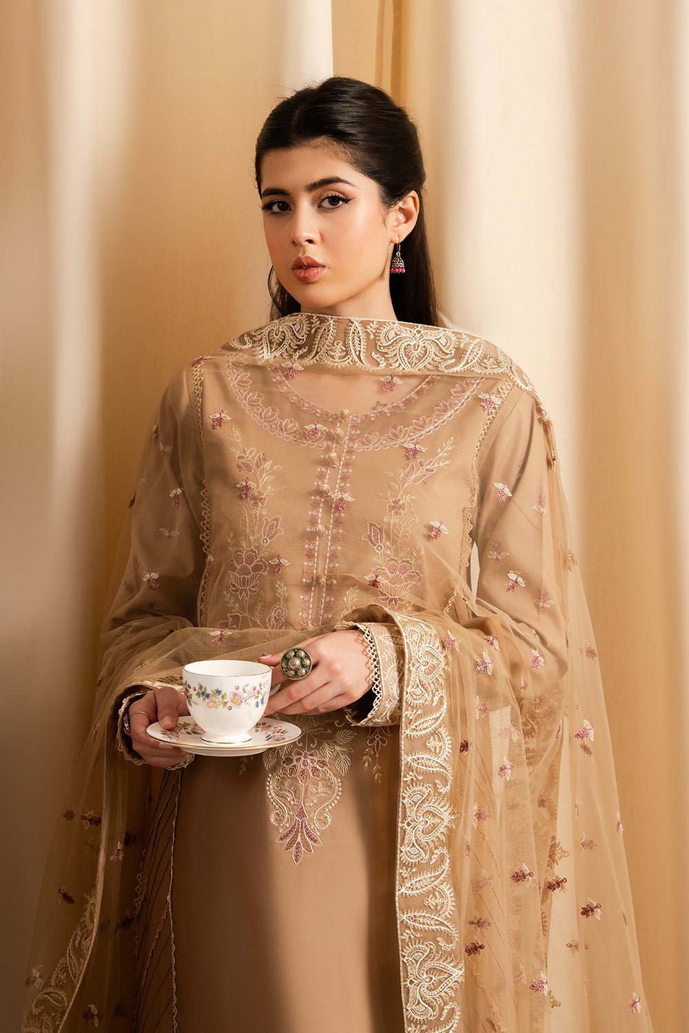 Maryum N Maria | Dali Luxe | SOFIA - MS50295-Brand:Maryum N Maria-Type:Ladies Clothes-Coffee-Lawn-House of Maryam- Buy in UK, USA