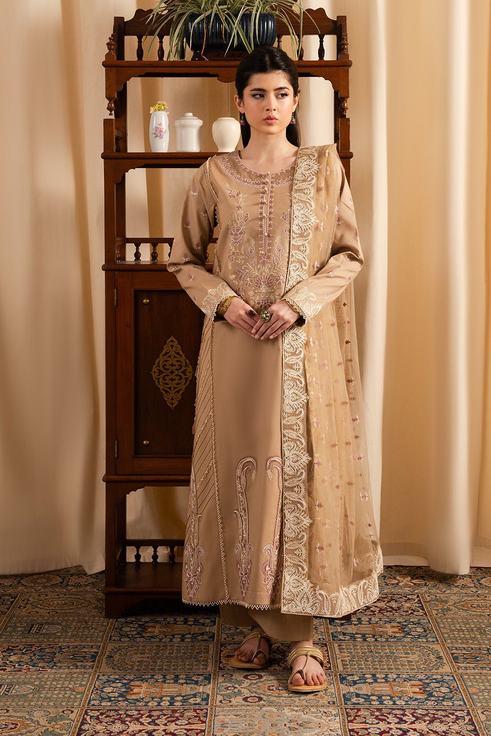 Maryum N Maria | Dali Luxe | SOFIA - MS50295-Brand:Maryum N Maria-Type:Ladies Clothes-Coffee-Lawn-House of Maryam- Buy in UK, USA