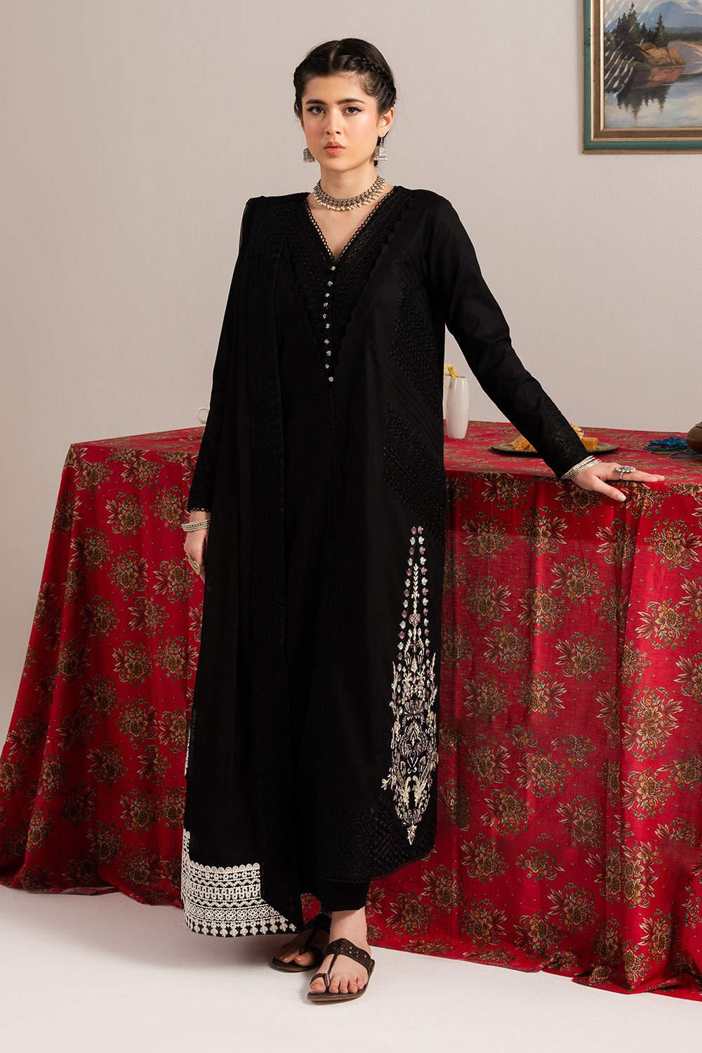 Maryum N Maria | Dali Luxe | ZARA - MS50298-Brand:Maryum N Maria-Type:Ladies Clothes-Black-Lawn-House of Maryam- Buy in UK, USA