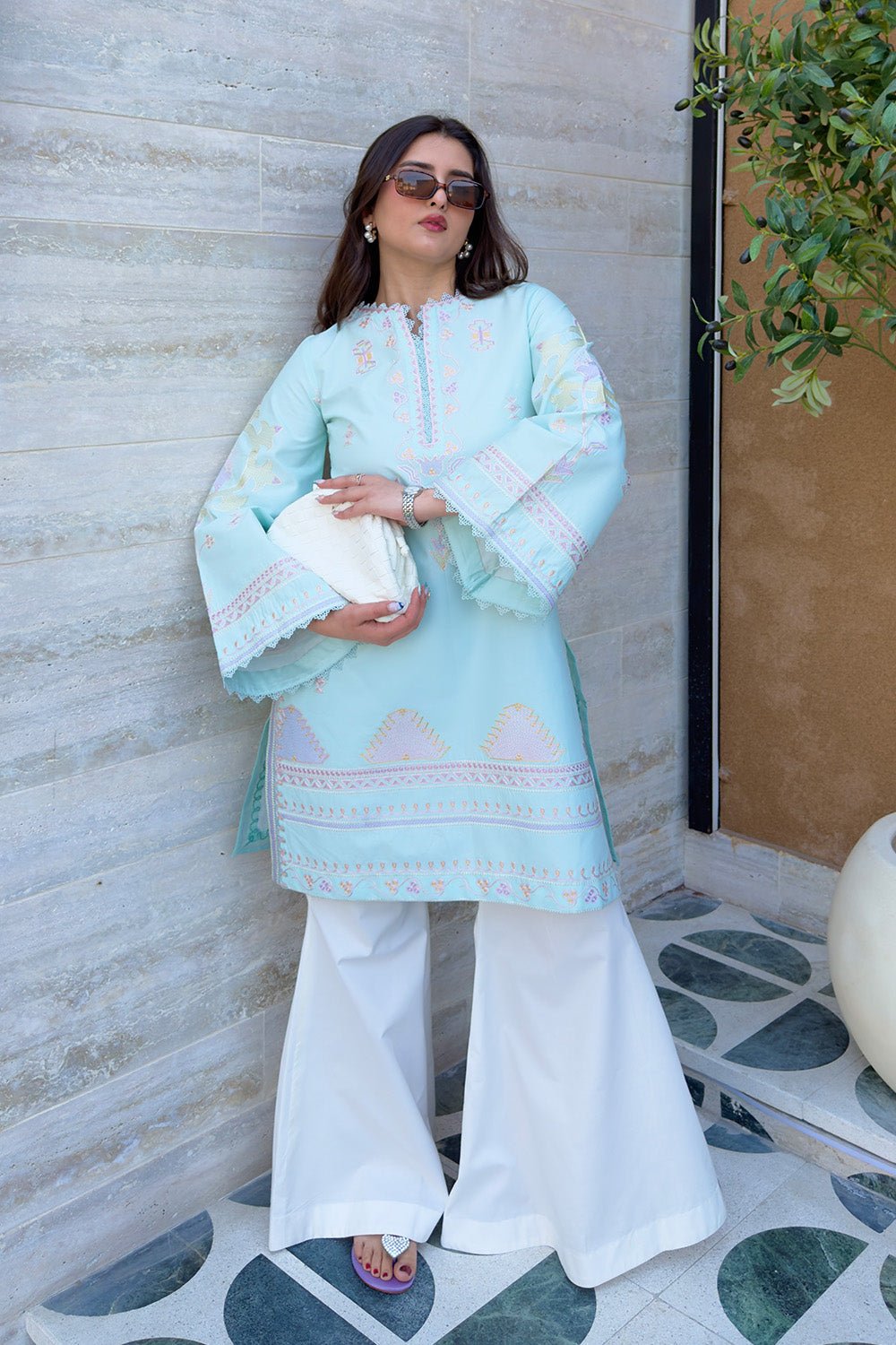 Maryum N Maria | Everywear Casuals | INARA - MWS6208-Brand:Maryam N Maria-Type:Ladies Clothes-Light Blue-Lawn-House of Maryam- Buy in UK, USA