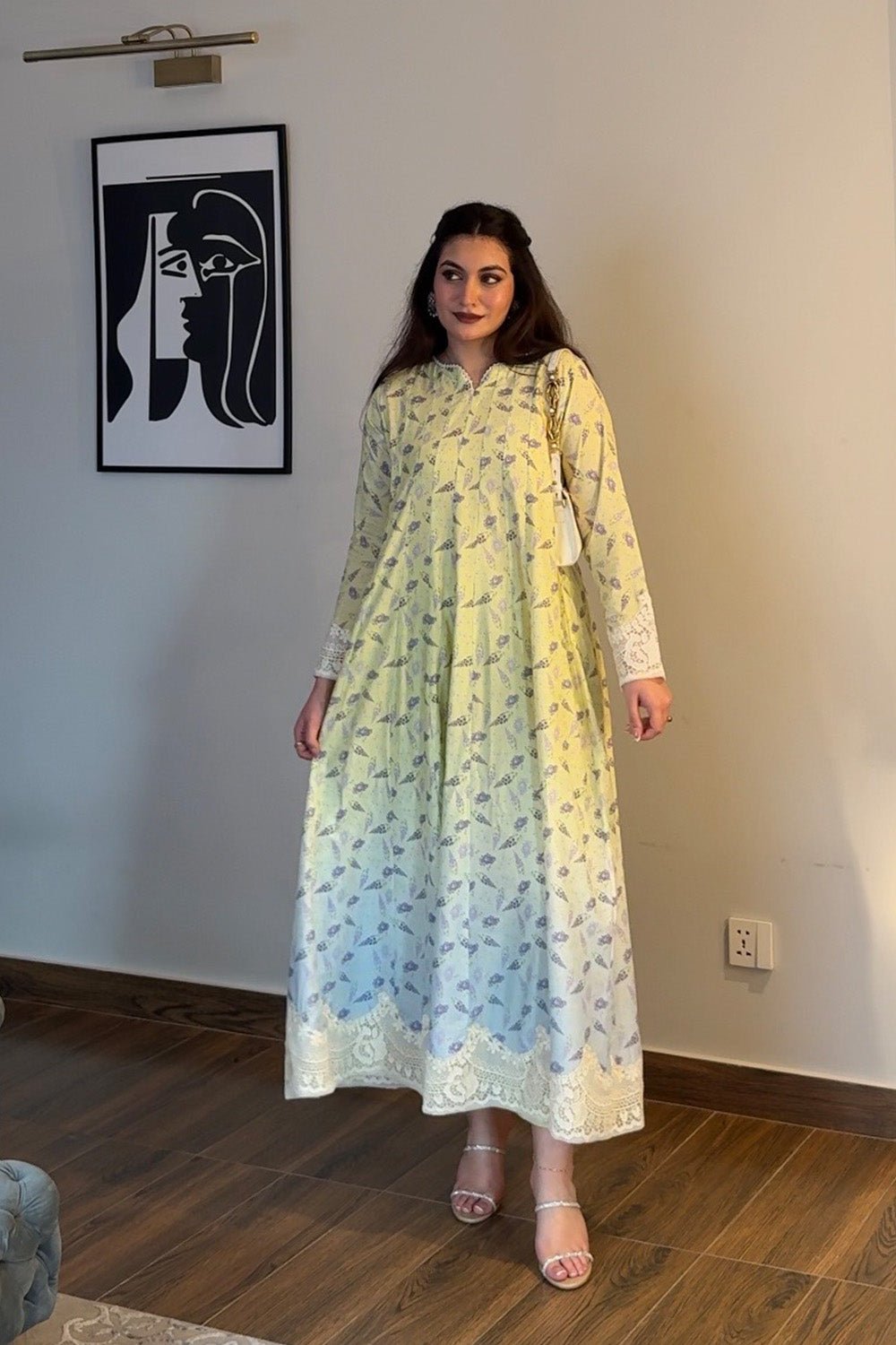 Maryum N Maria | Everywear Casuals | SAFA - MWS6277-Brand:Maryam N Maria-Type:Ladies Clothes-Lime-Lawn-House of Maryam- Buy in UK, USA