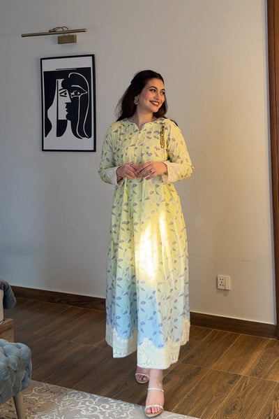 Maryum N Maria | Everywear Casuals | SAFA - MWS6277-Brand:Maryam N Maria-Type:Ladies Clothes-Lime-Lawn-House of Maryam- Buy in UK, USA