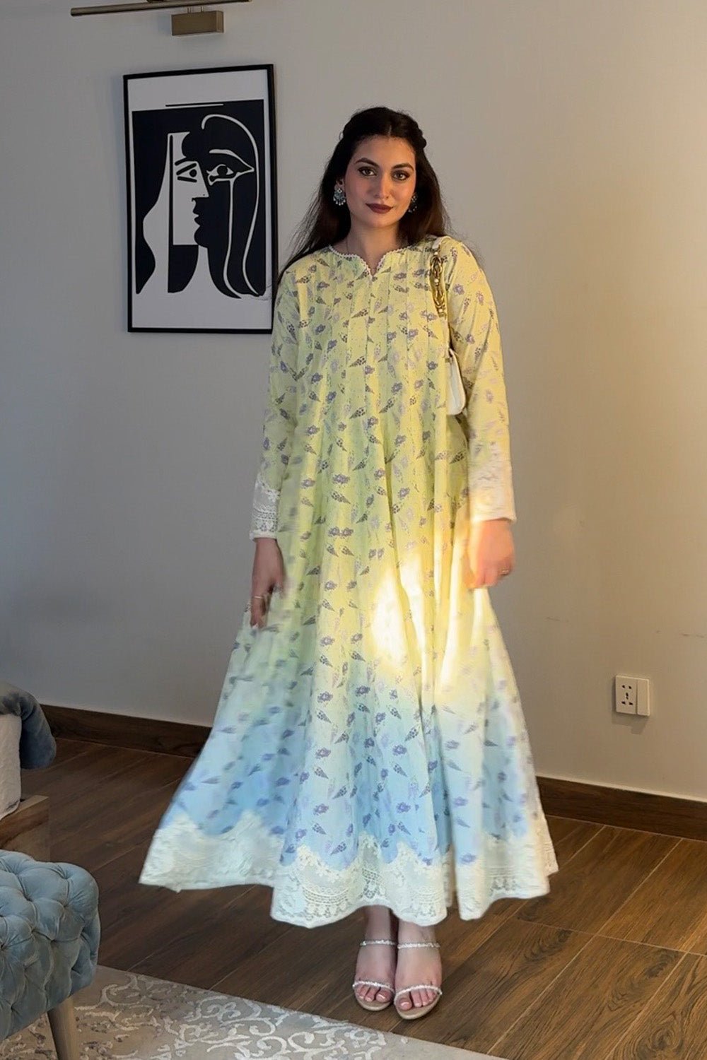 Maryum N Maria | Everywear Casuals | SAFA - MWS6277-Brand:Maryam N Maria-Type:Ladies Clothes-Lime-Lawn-House of Maryam- Buy in UK, USA