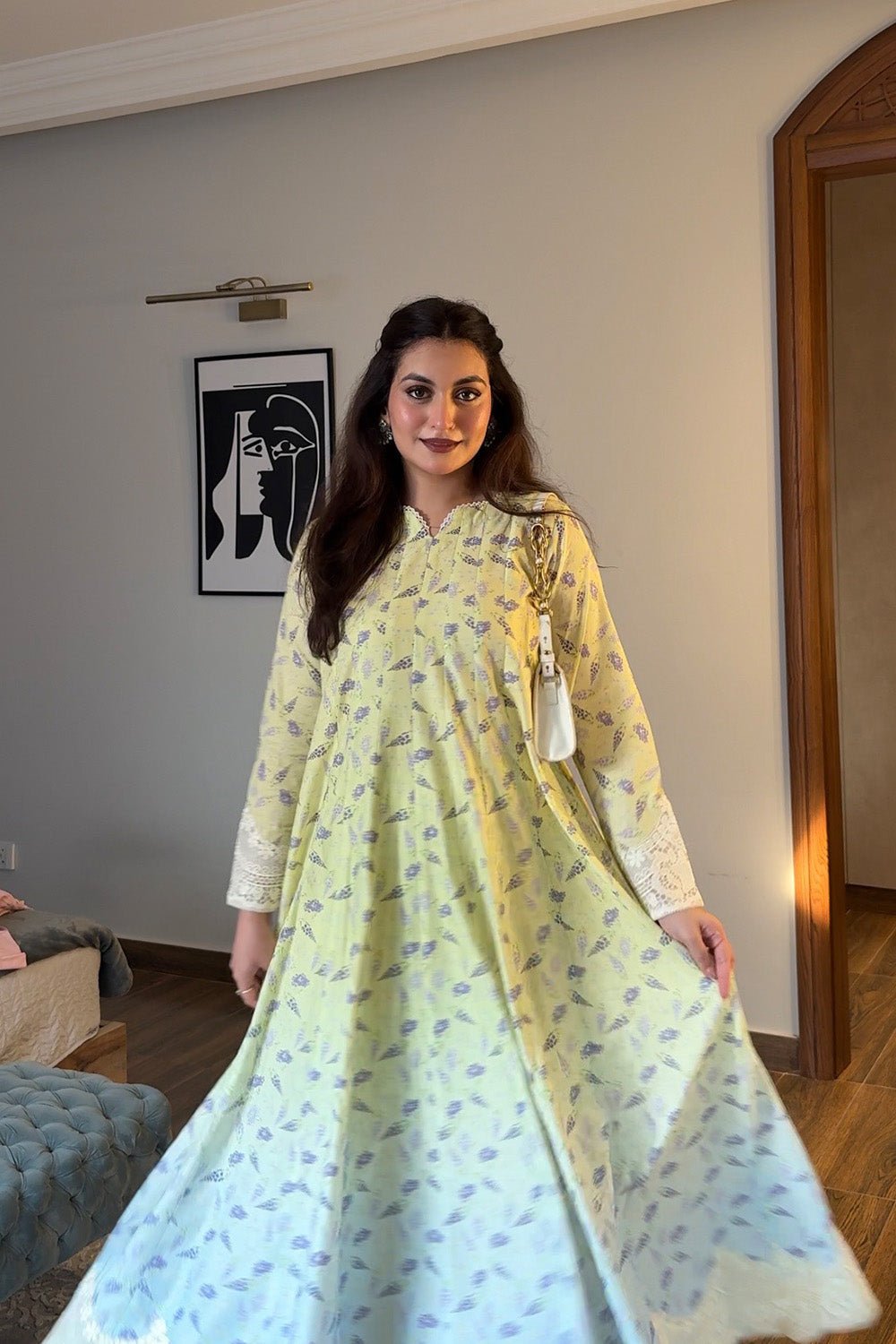 Maryum N Maria | Everywear Casuals | SAFA - MWS6277-Brand:Maryam N Maria-Type:Ladies Clothes-Lime-Lawn-House of Maryam- Buy in UK, USA