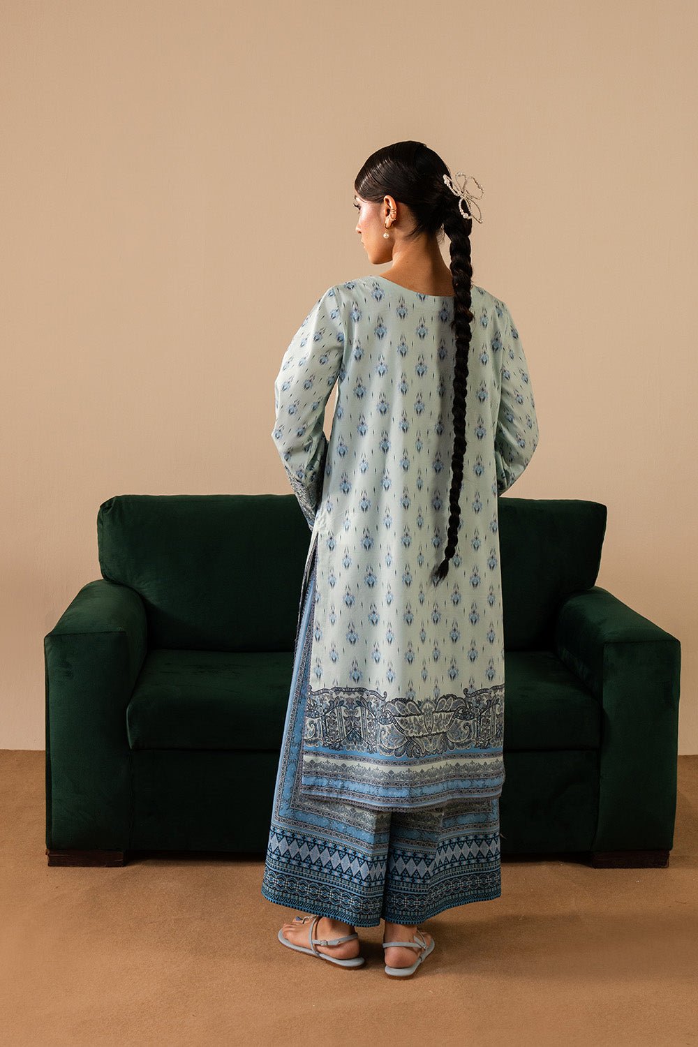 Maryum N Maria | Floren Lawn | ALORA-Brand:Maryam N Maria-Type:Ladies Clothes-Ice Blue-Lawn-House of Maryam- Buy in UK, USA