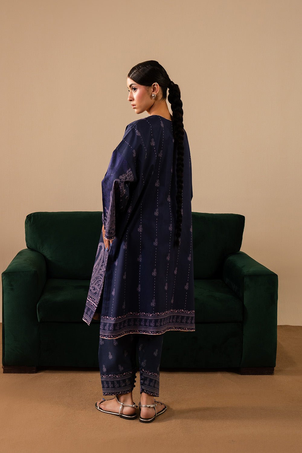 Maryum N Maria | Floren Lawn | ELLINOR-Brand:Maryam N Maria-Type:Ladies Clothes-Navy Blue-Lawn-House of Maryam- Buy in UK, USA