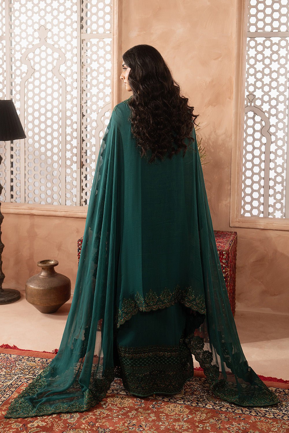 Maryum N Maria | Luxury Edit | AHAVA - MWU5680-Brand:Maryam N Maria-Type:Ladies Clothes-Teal Green-Chiffon-House of Maryam- Buy in UK, USA