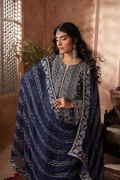 Maryum N Maria | Luxury Edit | ESTEE - MWU5681-Brand:Maryam N Maria-Type:Ladies Clothes-Navy Blue-Chiffon-House of Maryam- Buy in UK, USA