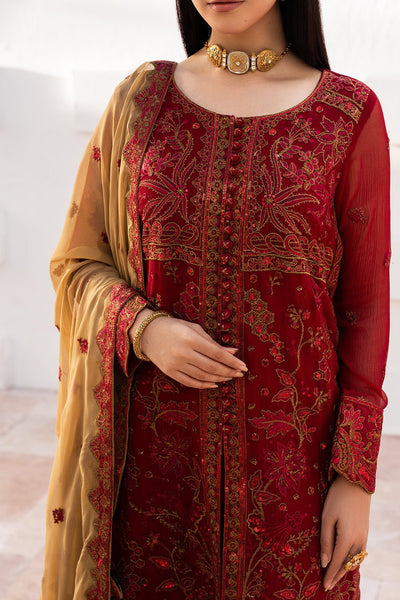 Maryum N Maria | Luxury Edit | KESHET - MWU5682-Brand:Maryam N Maria-Type:Ladies Clothes-Maroon-Chiffon-House of Maryam- Buy in UK, USA