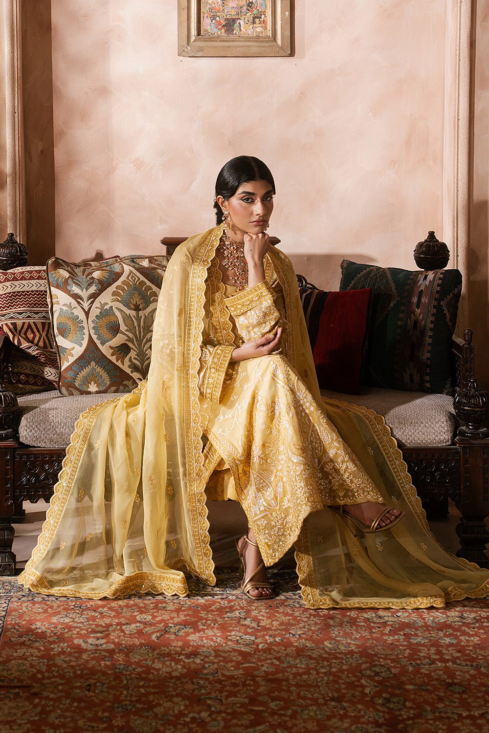 Maryum N Maria | Luxury Edit | LILACH - MWU5683-Brand:Maryam N Maria-Type:Ladies Clothes-Gold-Chiffon-House of Maryam- Buy in UK, USA