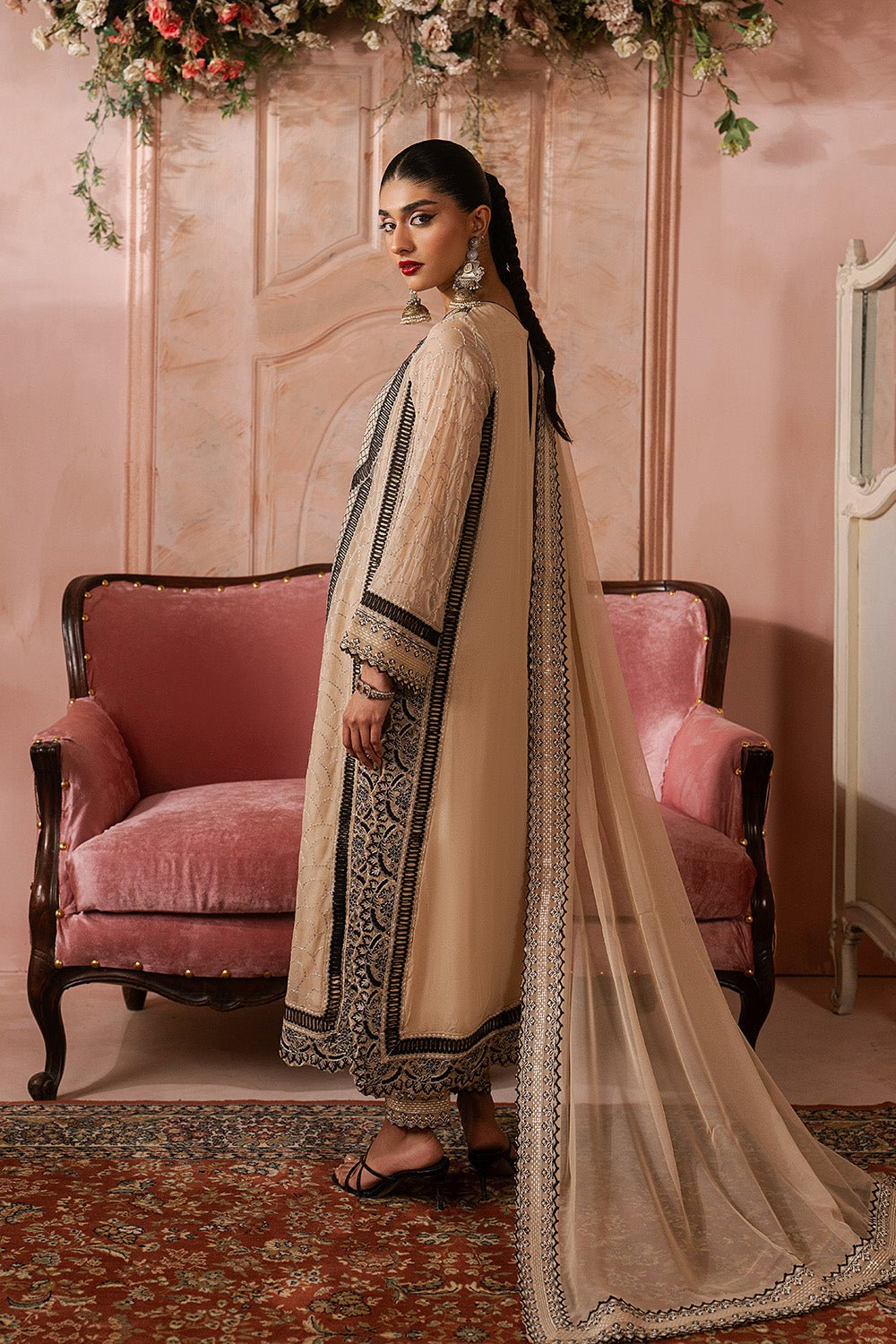 Maryum N Maria | Luxury Edit | NAVA - MWU5686-Brand:Maryam N Maria-Type:Ladies Clothes-Beige-Chiffon-House of Maryam- Buy in UK, USA