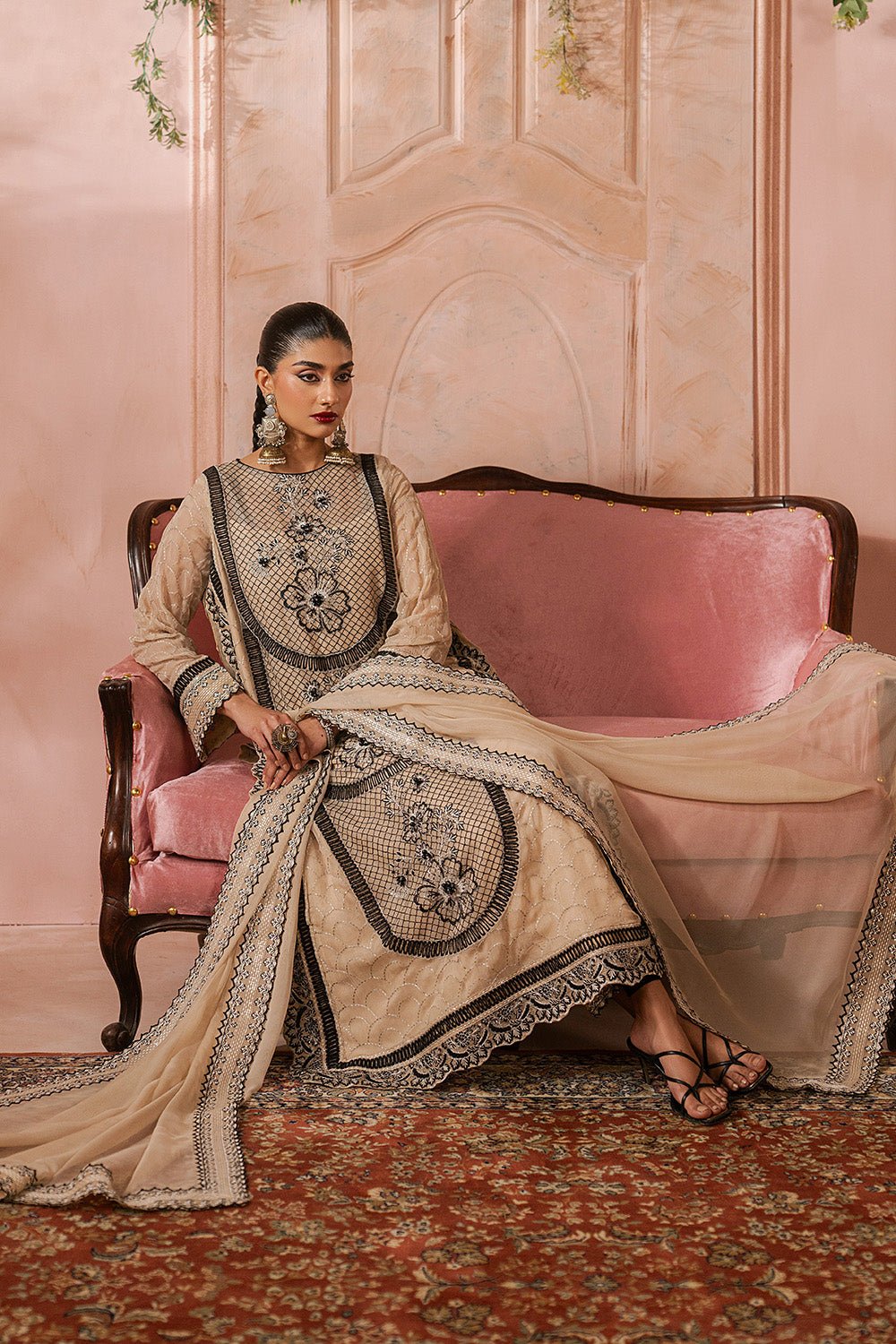 Maryum N Maria | Luxury Edit | NAVA - MWU5686-Brand:Maryam N Maria-Type:Ladies Clothes-Beige-Chiffon-House of Maryam- Buy in UK, USA