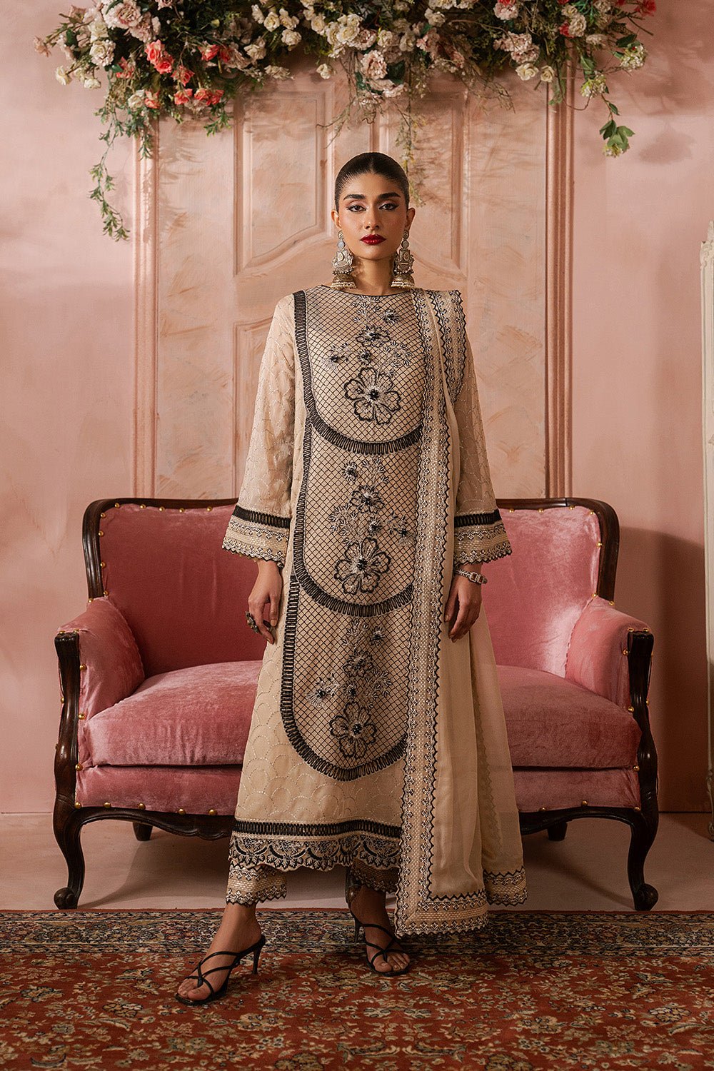 Maryum N Maria | Luxury Edit | NAVA - MWU5686-Brand:Maryam N Maria-Type:Ladies Clothes-Beige-Chiffon-House of Maryam- Buy in UK, USA