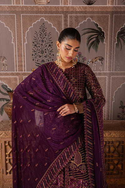 Maryum N Maria | Luxury Edit | RAISA - MWU5688-Brand:Maryum N Maria-Type:Ladies Clothes-Plum-Chiffon-House of Maryam- Buy in UK, USA