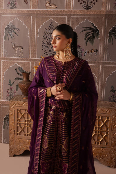 Maryum N Maria | Luxury Edit | RAISA - MWU5688-Brand:Maryum N Maria-Type:Ladies Clothes-Plum-Chiffon-House of Maryam- Buy in UK, USA
