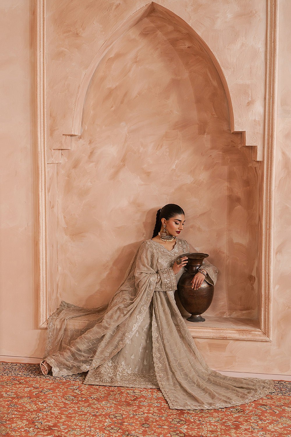 Maryum N Maria | Luxury Edit | SHAI - MWU5687-Brand:Maryam N Maria-Type:Ladies Clothes-Desert Sand-Chiffon-House of Maryam- Buy in UK, USA