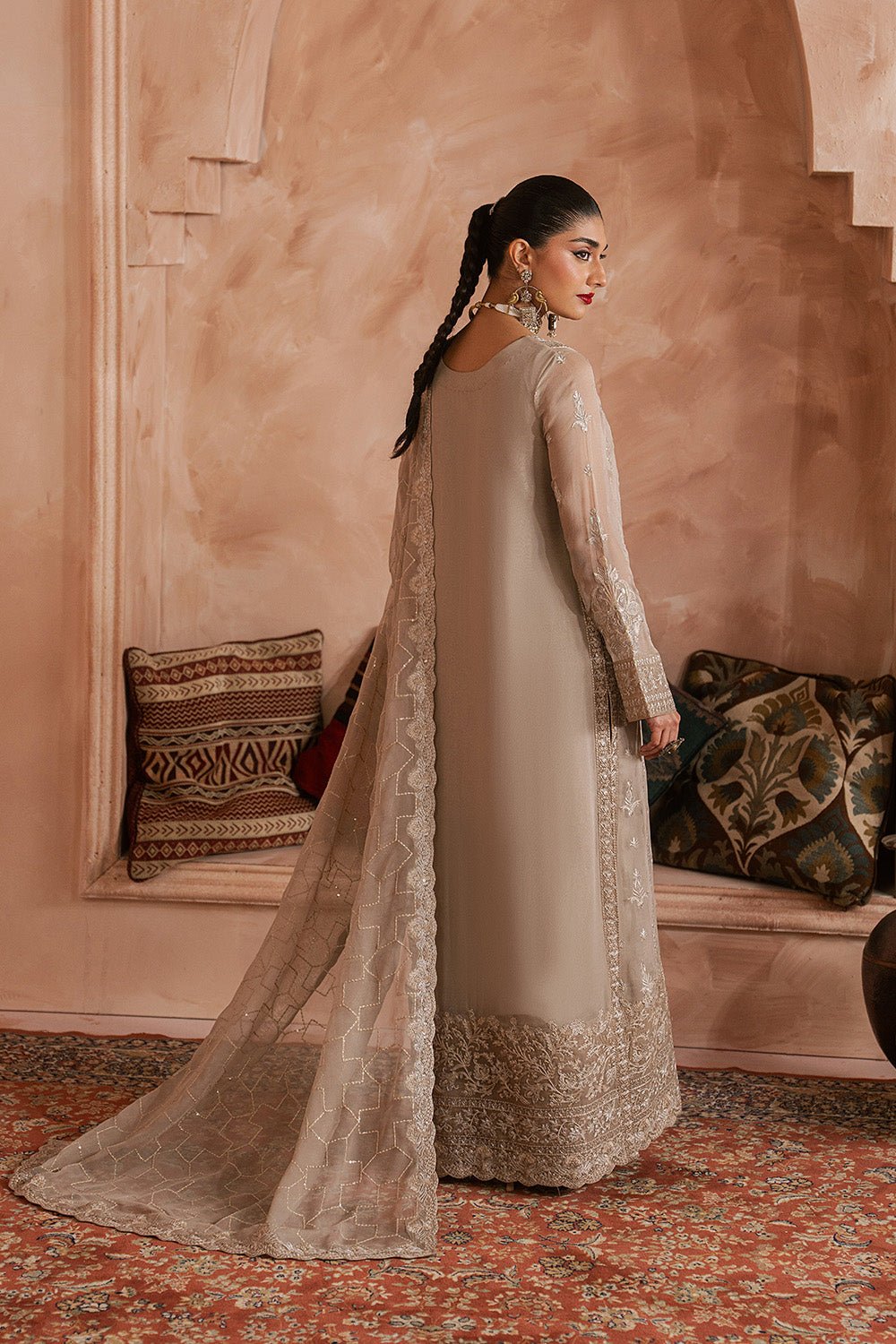 Maryum N Maria | Luxury Edit | SHAI - MWU5687-Brand:Maryam N Maria-Type:Ladies Clothes-Desert Sand-Chiffon-House of Maryam- Buy in UK, USA